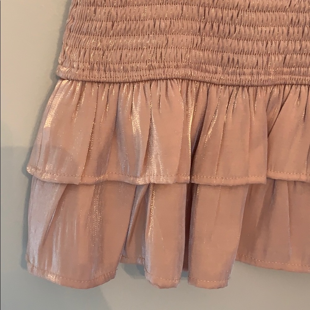 Metallic Salmon Ruffle Skirt - Picture 2 of 4